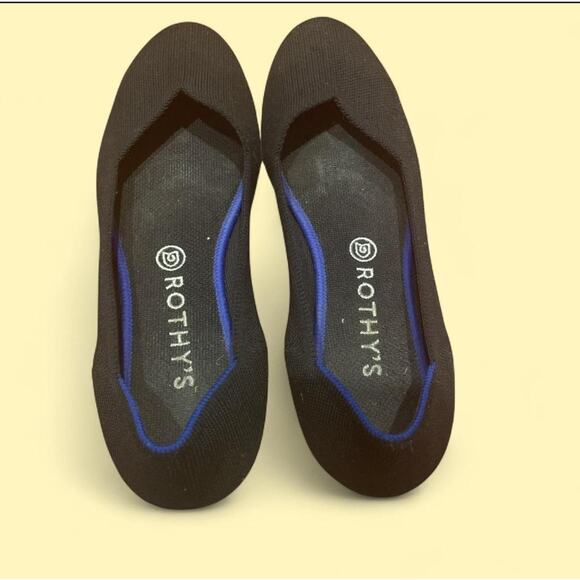 Rothys The Flat Size 10 W Round Toe Comfort Slip On Ballet Flats in Black - Picture 3 of 6